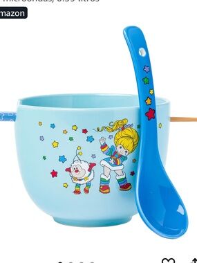 Rainbow Brite Kids Blue Character Bowl with Spoon